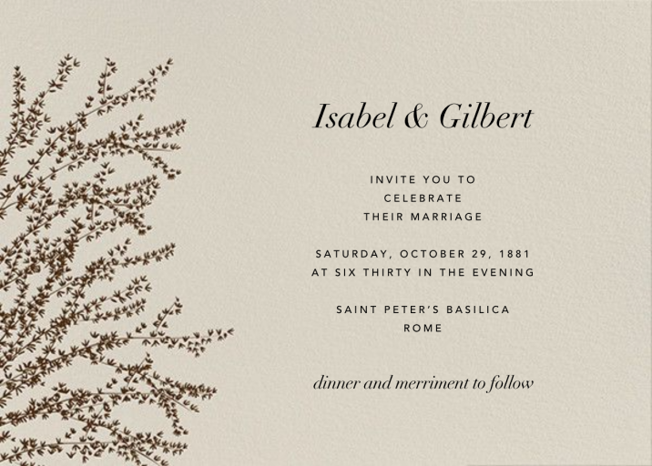 Forsythia Branch (Horizontal) - Wedding Invitation by Paperless Post
