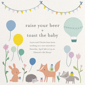 Balloon Buddies - Baby Shower Invitation by Little Cube