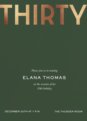 Golden Age - 30th Birthday Invitation by Paperless Post