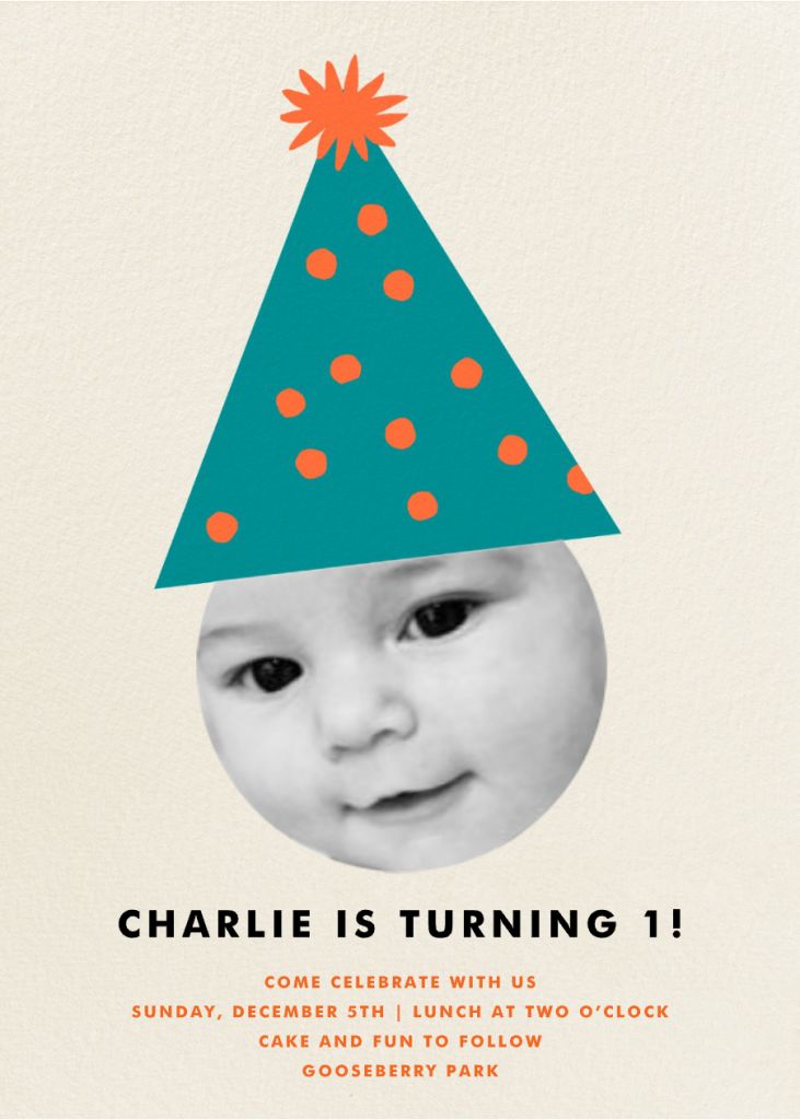 Party Hat Birthday Invitation Send online instantly RSVP tracking