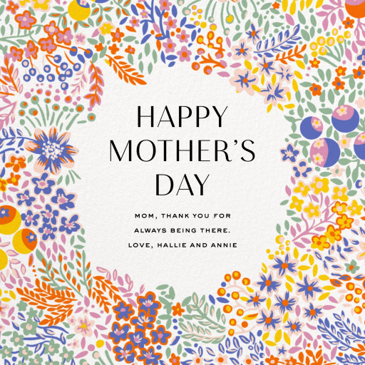 Elderberry Photo (Square) - Mother's Day Card by Liberty - Back