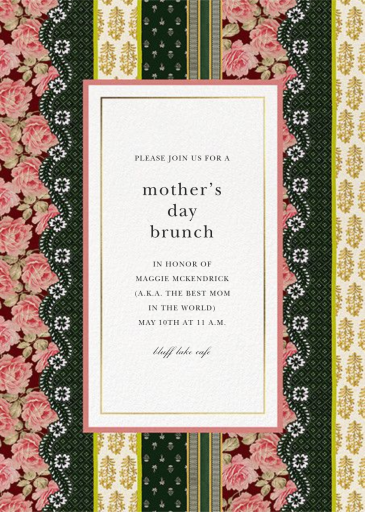 Patchwork Stripe - Invitation by Oscar de la Renta