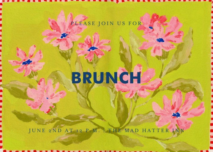 Pink and Chartreuse - Brunch Invitation by Iris + Marie