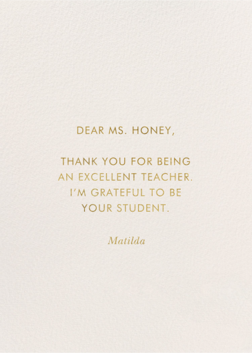 World’s Best Teacher - Thank You Card by Rifle Paper Co. - Back