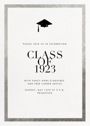 Simple Gold Border - Graduation Party Invitation by Paperless Post