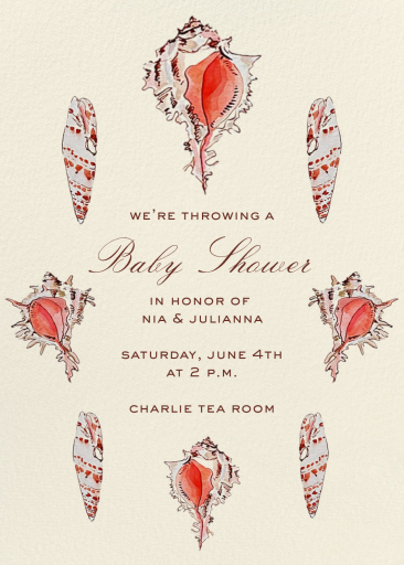Watercolor Seashell Invitation