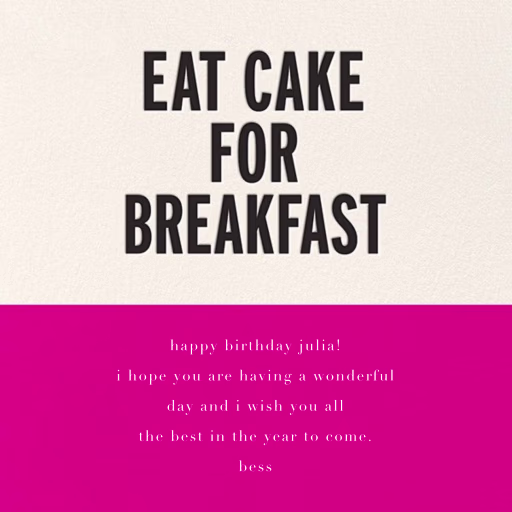 Eat Cake for Breakfast (Square) - Birthday Card by kate spade new york
