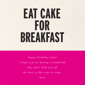 Eat Cake for Breakfast (Square) - Birthday Card by kate spade new york