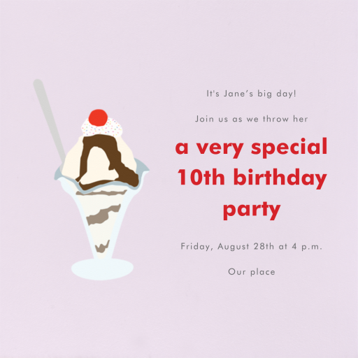 Ice Cream Sundae - Birthday Invitation by Paperless Post