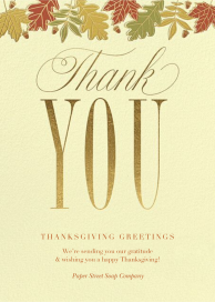 Foliage Thanks - Thanksgiving Card by Paperless Post