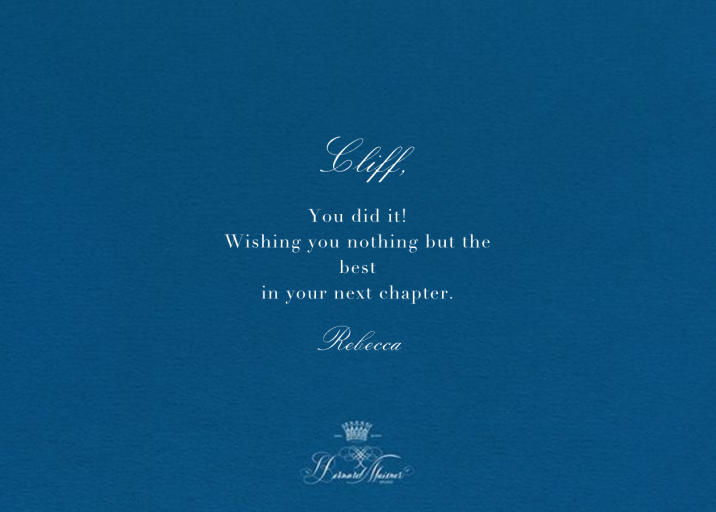 Congratulations Flourish - Greeting Card by Bernard Maisner - Back