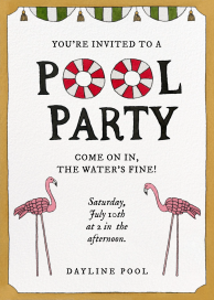 Flamingo Pool Party Invitation