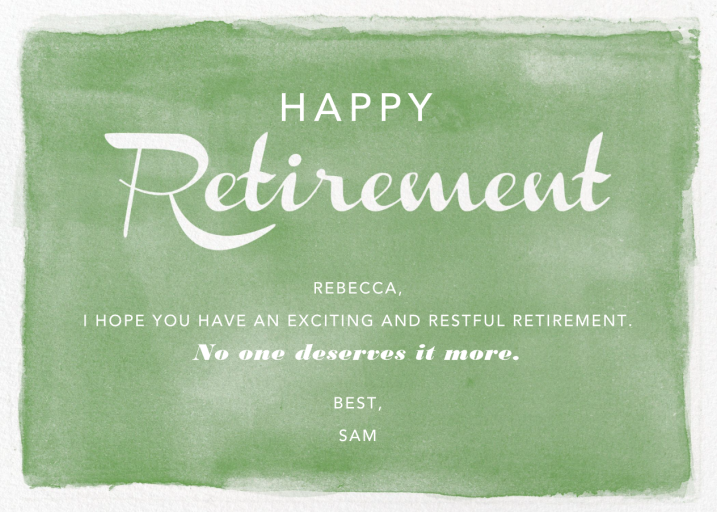 Watercolor Retirement - Retirement Card by Paper Source