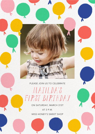 Up in the Air Photo - First Birthday Invitation by Mr. Boddington's Studio