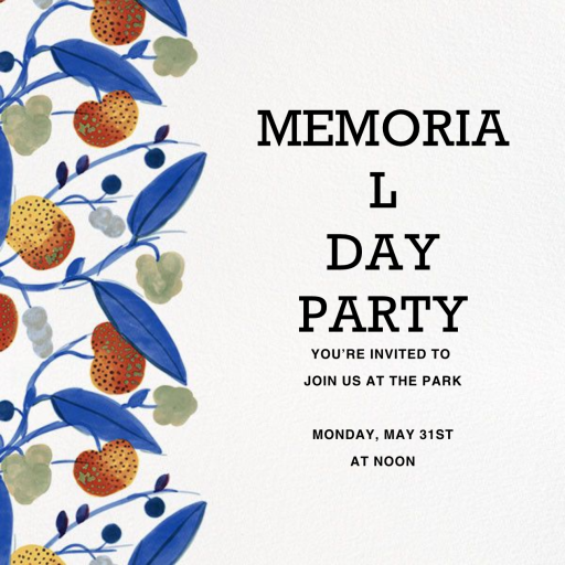 Paratiisi (Square) - Memorial Day Invitation by Marimekko