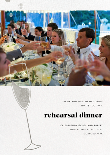 Champagne Flute (Photo) - Rehearsal Dinner Invitation by Paperless Post