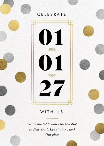 Gold & Silver Confetti Invitation