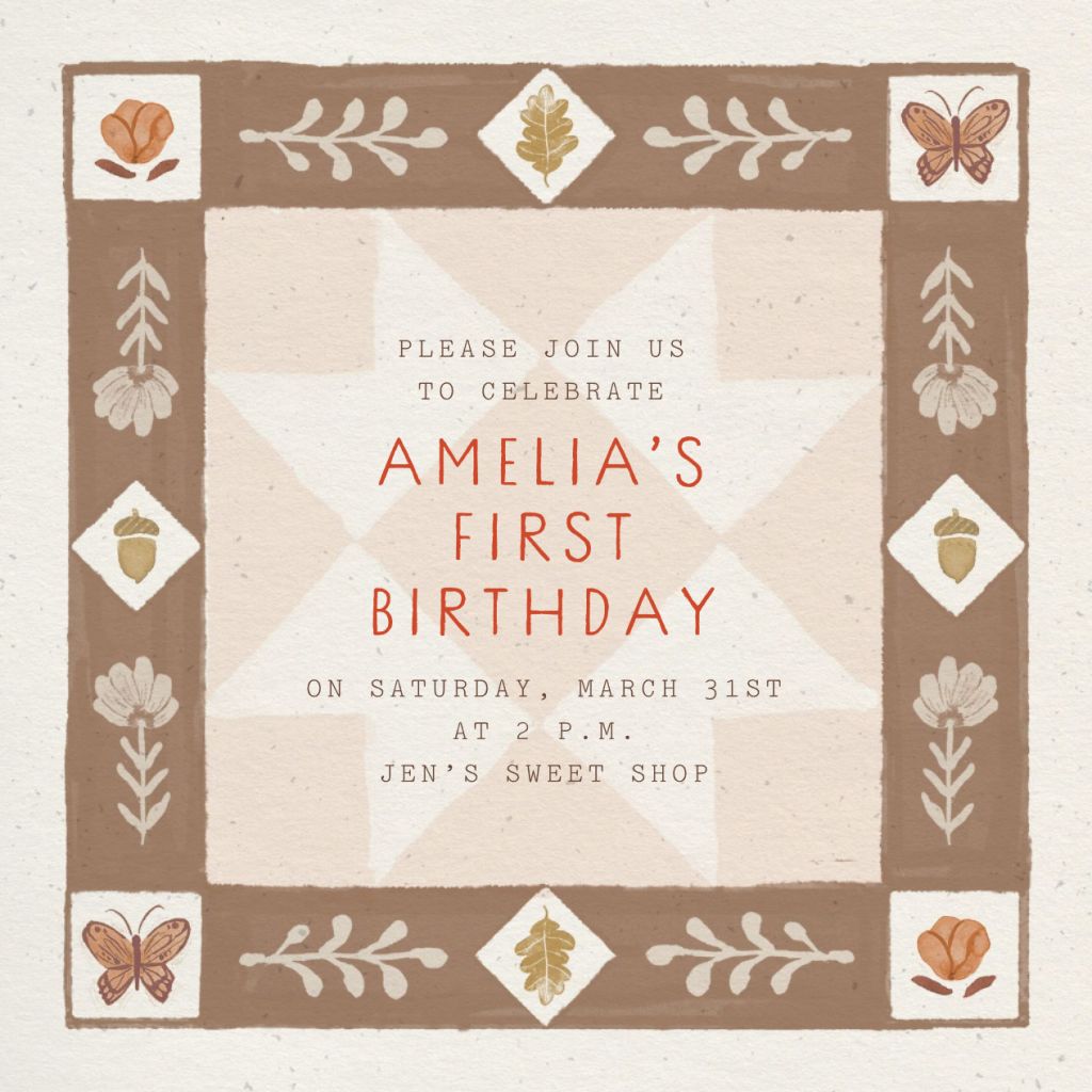 Nature Quilt Invitation