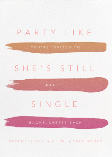 Gradient Brush Strokes - Bachelorette Party Invitation by Paperless Post