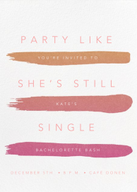 Gradient Brush Strokes - Bachelorette Party Invitation by Paperless Post