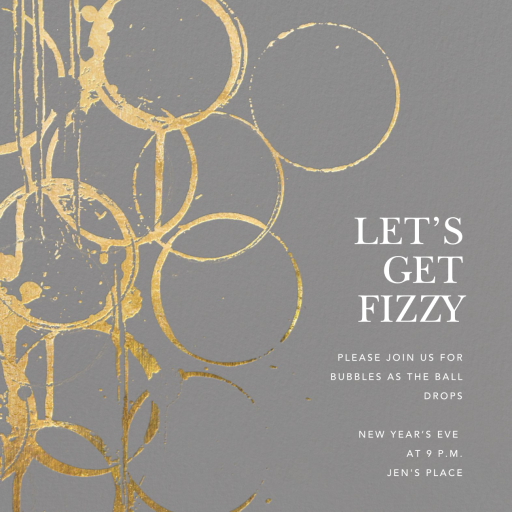 Metallic Circles Watermark - New Year's Eve Invitation by Kelly Wearstler