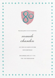 Birthday Crest - 80th Birthday Invitation by Happy Menocal