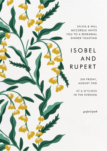Golden Lily of the Valley - Rehearsal Dinner Invitation by Rifle Paper Co.