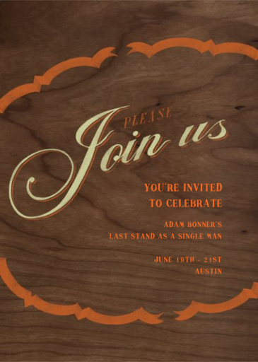 Please Join - Bachelor Party Invitation by Paperless Post