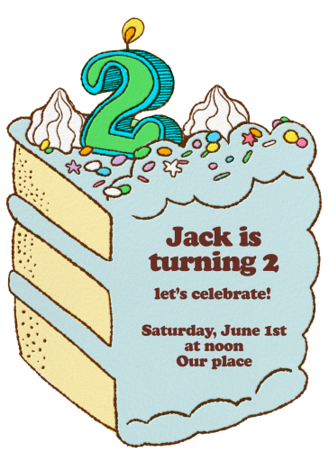 Birthday Cake Slice - Birthday Invitation by Hello!Lucky