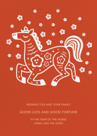 Cherry Blossom Horse - Lunar New Year Card by Paperless Post