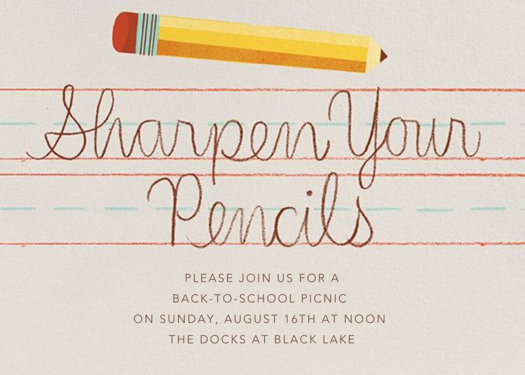 Sharpen Your Pencils Invitation
