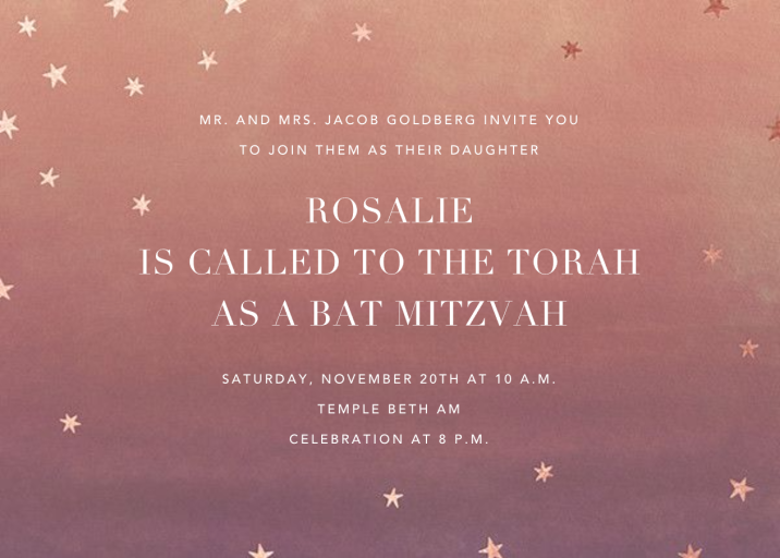 L'Heure Bleue - Bar & Bat Mitzvah Invitation by Paperless Post
