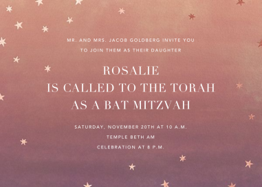 L'Heure Bleue - Bar & Bat Mitzvah Invitation by Paperless Post