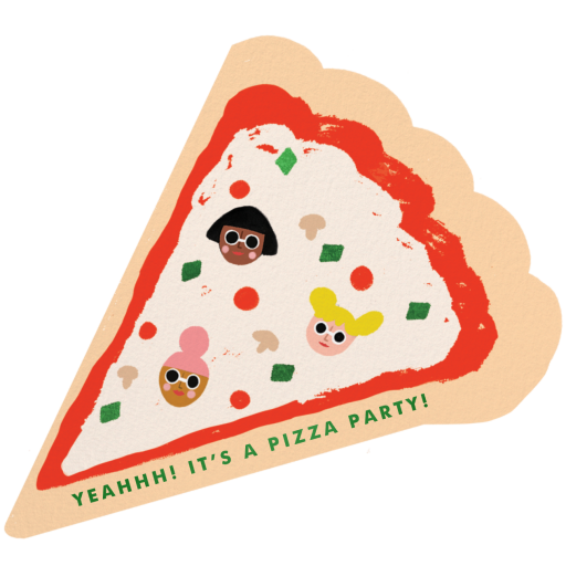 Pizza Faces - Pizza Party Invitation by Carolyn Suzuki Studio