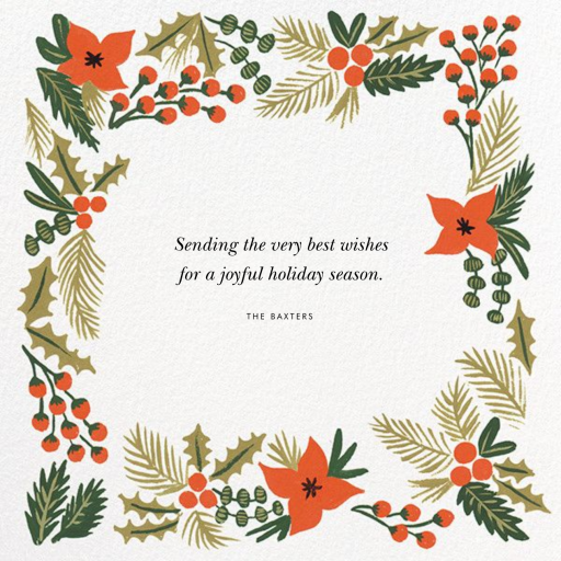 Holiday Potpourri (Square Photo) - Greeting Card by Rifle Paper Co. - Back