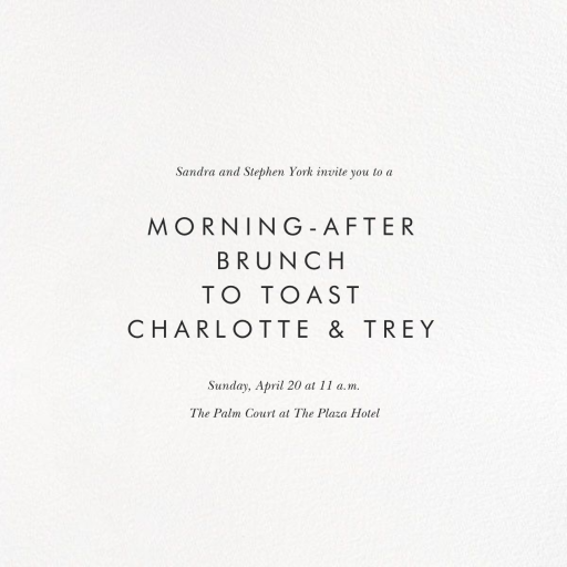 Heather and Lace Photo (Square) - Wedding Brunch Invitation by Rifle Paper Co. - Back