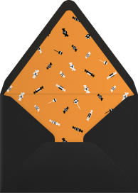 Minimal Skull Face Halloween Invitation Envelope