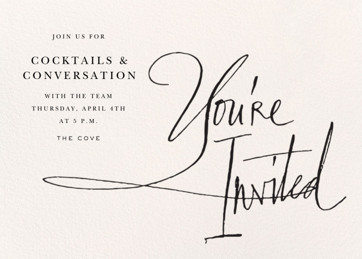 Written in Ink - Cocktail Party Invitation by Stephanie Fishwick