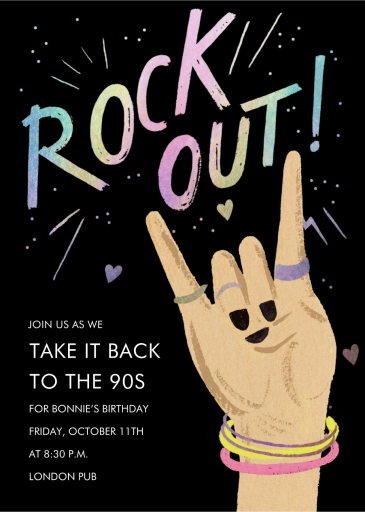 Let’s Rock - '90s Theme Party Invitation by Rifle Paper Co.