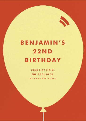 Red Balloon - Birthday Invitation by Paperless Post