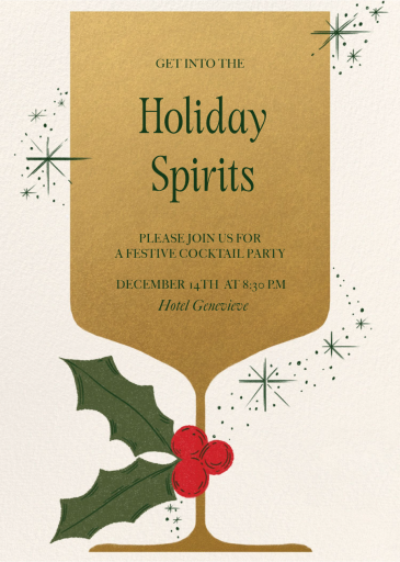 Golden Chalice - Holiday Party Invitation by Paperless Post