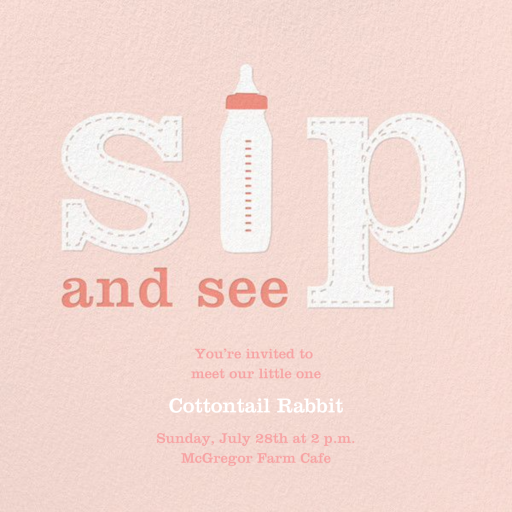 First Sip - Sip and See Invitation by Paperless Post