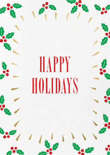 Holly Glow - Greeting Card by Paperless Post