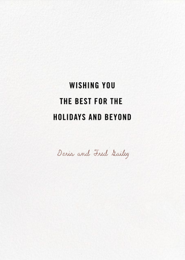 Feliz Navidad (Nicholas John Firth) by Red Cap Cards - Back