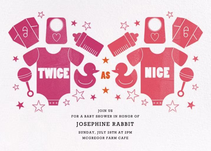 Twice as Nice - Baby Shower Invitation by Paperless Post
