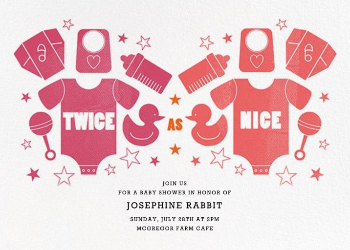 Twice as Nice - Baby Shower Invitation by Paperless Post