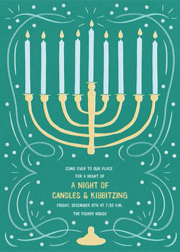 Gold Menorah - Invitation by Paperless Post
