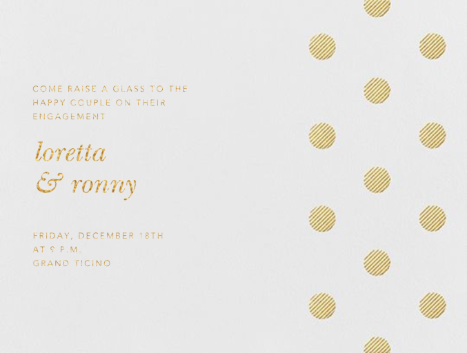 Polka Dot (Horizontal) - Engagement Party Invitation by Oscar de la Renta