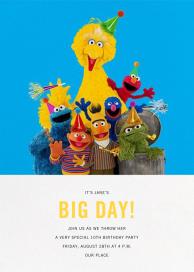 Big Birds of a Feather - Birthday Invitation by Sesame Street