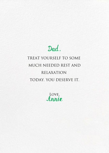 The Best Nest - Father's Day Card by Mr. Boddington's Studio - Back